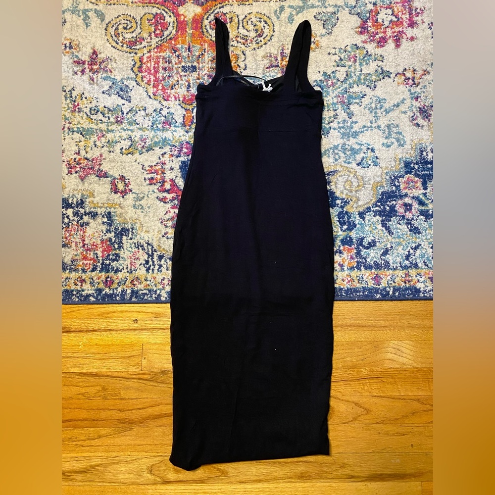 NWT Good American 90's Tank Dress, Black Knit Bodycon Straps | Sz S - Picture 3 of 5